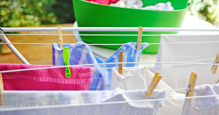 Drying your laundry outside reduces indoor humidity.